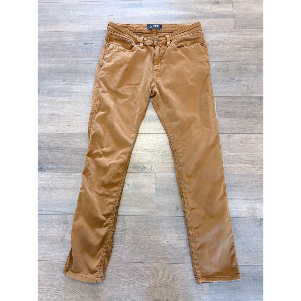 Du/er Duer Jeans Mens Size 33x32 N2X Slim Taper No Sweat Pants Brown Stretch